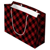 Black Red Buffalo Pset Check Gift Bag Groot Cadeauzakje (Achterkant Gekanteld)