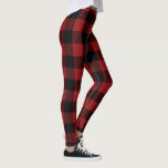 Black Red Buffalo Pset Check Leggings Moderne<br><div class="desc">Gecontroleerd MIGNED-ontwerp met zwart en rood randapparaat</div>