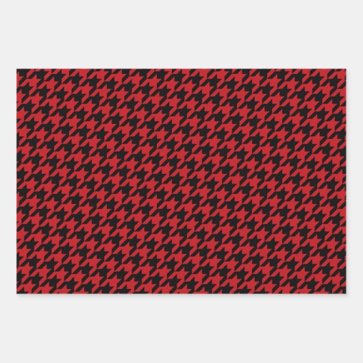 Black Red Buffalo Pset Polka Dot Houndstooth Inpakpapier Vel (Voorkant 2)