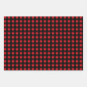 Black Red Buffalo Pset Polka Dot Houndstooth Inpakpapier Vel (Voorkant)