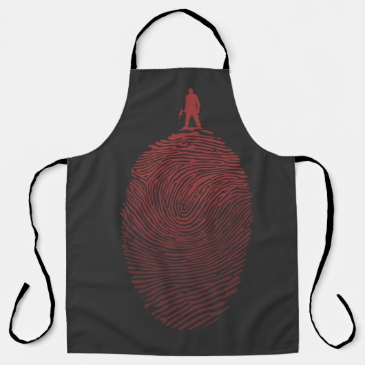 Black red cartoon man silhouette schort (Voorkant)