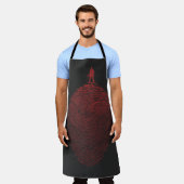 Black red cartoon man silhouette schort (Gedragen)