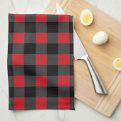 Black Red Check Kitchen Towel -  ontwerp Theedoek (Quarter Fold)