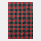 Black Red Check Kitchen Towel -  ontwerp Theedoek (Verticaal)