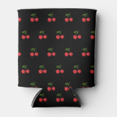 Black & Red Cherry Pattern Fresh Fruit Modern Blikjeskoeler (Voorkant)