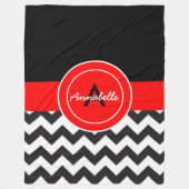 Black Red Chevron Fleece Deken (Voorkant)