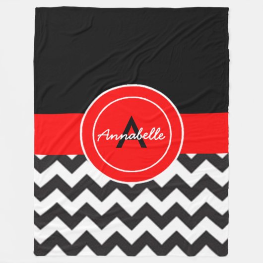 Black Red Chevron Fleece Deken (Voorkant)