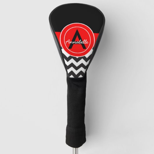 Black Red Chevron Golfheadcover (Voorkant)
