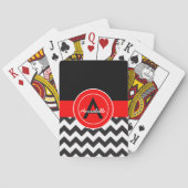 Black Red Chevron Speelkaarten (Achterkant)