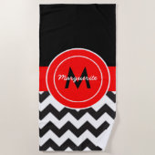Black Red Chevron Strandlaken (Voorkant)