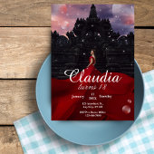 Black & Red Confetti 18e verjaardag Kaart