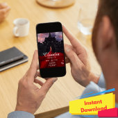 Black & Red Confetti 18e verjaardag Kaart