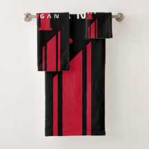 Black Red Custom Monogram Racer Stripe