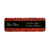 BLACK RED DAMASK ETIKET (Voorkant)