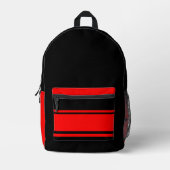 Black & Red Design Backpack Bedrukte Rugzak (Voorkant)