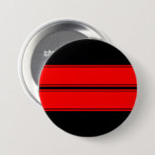 Black Red Dual Race Stripes Metal Button (Voorkant /achterkant)