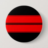 Black Red Dual Race Stripes Metal Button (Voorkant)