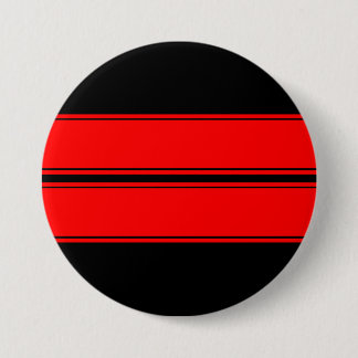 Black Red Dual Race Stripes Metal Button