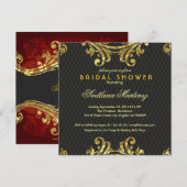 Black Red en Gold Elegant Vrijgezellenfeest nodigt Kaart (Voorkant / Achterkant)