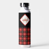 Black Red en Tan Lumberjack Monogrammed Waterfles (Links)