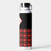 Black Red en Tan Lumberjack Monogrammed Waterfles (Achterkant)