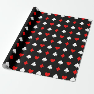 Black Red en White-casino-kaarten Cadeaupapier
