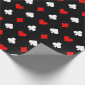 Black Red en White-casino-kaarten Cadeaupapier (Hoek)