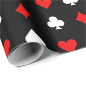 Black Red en White-casino-kaarten Cadeaupapier (Rol Hoek)