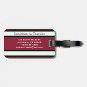 Black Red en White Sports Stripes op maat Bagagelabel (Achterkant horizontaal)