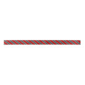 Black Red en White Striped Pattern Satijnen Lint (Voorkant)