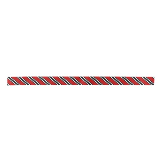 Black Red en White Striped Pattern Satijnen Lint (Voorkant)