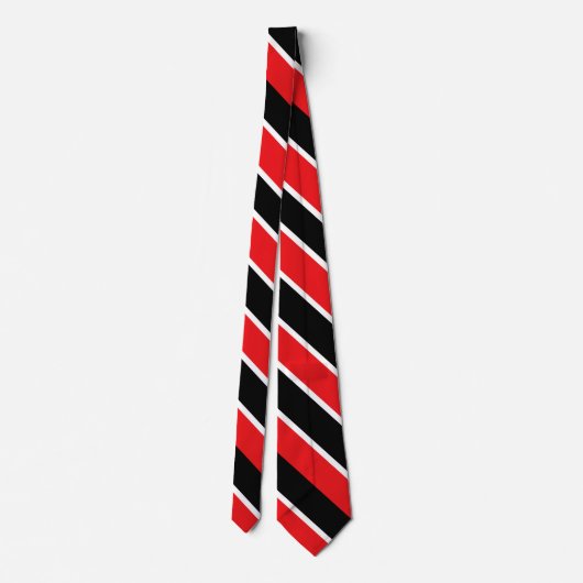 Black Red en White University Stripe Stropdas (Achterkant)