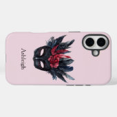 Black Red Feathers Mask Case-Mate iPhone Case (Achterkant (horizontaal))