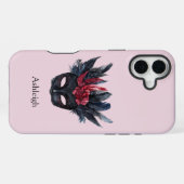 Black Red Feathers Mask iPhone Hoesje (Achterkant horizontaal)