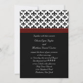 Black Red Fleur De Lis Wedding Kaart (Achterkant)