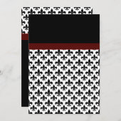 Black Red Fleur De Lis Wedding Kaart (Voorkant / Achterkant)