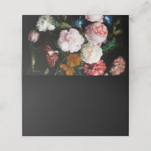 Black Red Floral Wedding Place Card Plaatskaartje (Buitenkant ongevouwen)