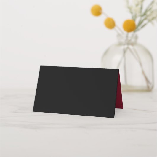 Black Red Floral Wedding Place Card Plaatskaartje (Voorkant)