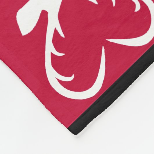 Black Red Gecontroleerd en rendierSilhouettes Fleece Deken (Hoek)