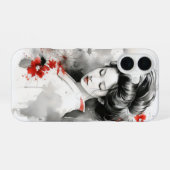 Black Red Geisha iPhone 16 Hoesje (Achterkant horizontaal)