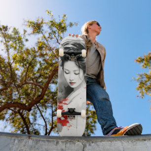 Black Red Geisha Persoonlijk Skateboard