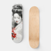 Black Red Geisha Persoonlijk Skateboard (Voorkant)