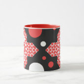 Black & Red Geometric Pattern Mug Mok (Midden)