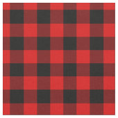 Black Red Gingham checkt Tartan Squares Patroon Stof (Close Up)