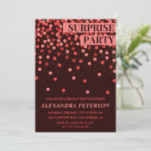 Black Red Glitter Surprise verjaardag 76ste verjaa Kaart (Staand voorkant)