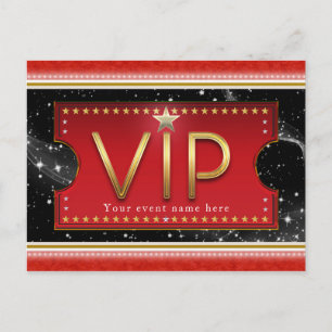 Black Red Gold en Silver Glam VIP-gebeurtenisparty Uitnodiging Briefkaart