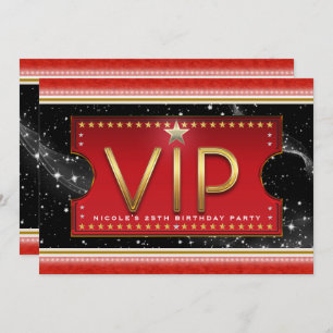 Black Red Gold en Silver Glam VIP-kaartenuitnodigi Kaart