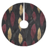 Black Red Gold Feathers Christmas Kerstboom Rok (Voorkant)