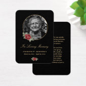 Black Red Gold Floral Memorial Cards Visitekaartje (Bureau)
