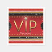 Black Red Gold Glam Stars VIP Ticket Custom Party Servetten (Voorkant)